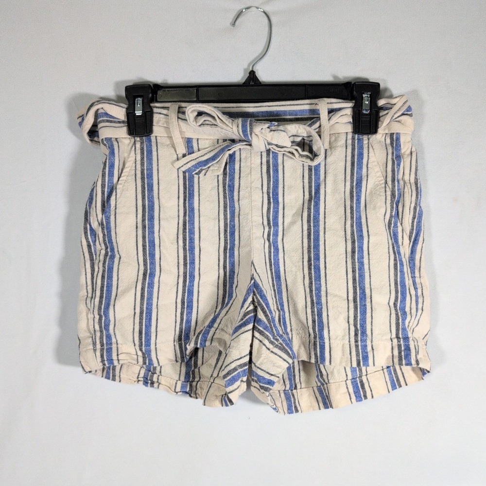 WOMEN'S J-CREW TIE FRONT LINEN / COTTON SHORTS – SZ 2